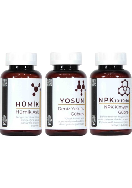 Gübre Paketi - HÜMİK+YOSUN+NPK 10:10:10 (3X200 ML)