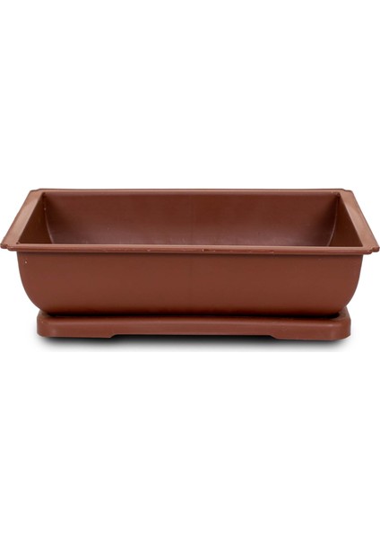 Plastik Bonsai Sukulent Alıştırma Saksısı 27 cm - Kahverengi (5 Adet)