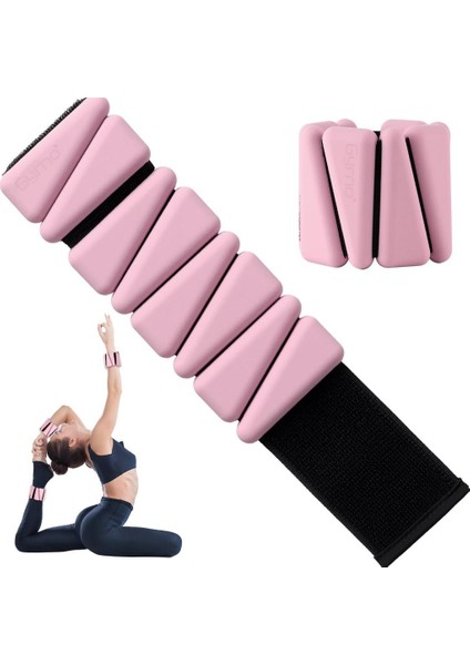 Pro Series Ayarlanabilir Silikon Bilek Ağırlığı 2X500GR Üçgen Pembe