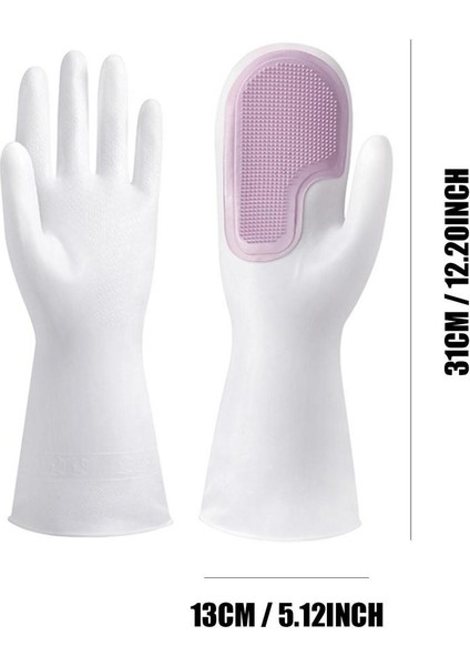 Mor Tarzı Bulaşık Temizleme Eldiveni Kaymaz Mutfak Eldiveni Bulaşık Yıkama Dayanıklı Sünger Eldiven Mutfak Banyo Ev Işleri Için (Yurt Dışından)