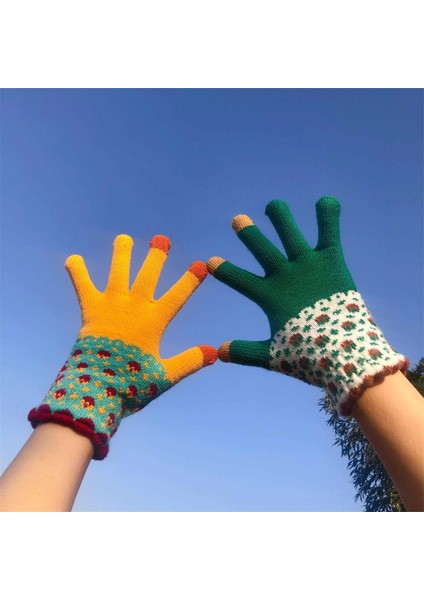 Dalga-Bej Sandık Stili Tüm Kodlar Kadınlar Için Sevimli Sıcak Kış Dış Mekan Bisiklet Eldivenleri Soğuk Kalın Kadife ile Kalınlaştırılmış Dokunmatik Ekran Çift Eldivenler (Yurt Dışından) fiyatları