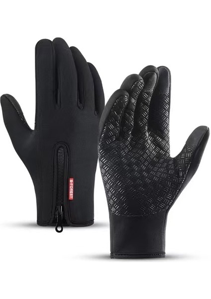 S4 Tarzı L Boyutu 2023 Yeni Erkek ve Kadın Dokunmatik Ekran Eldiveni Kış Sıcak Tüm Parmak Eldiven Bisiklet Kayak Açık Kamp Yürüyüş Motosiklet (Yurt Dışından)