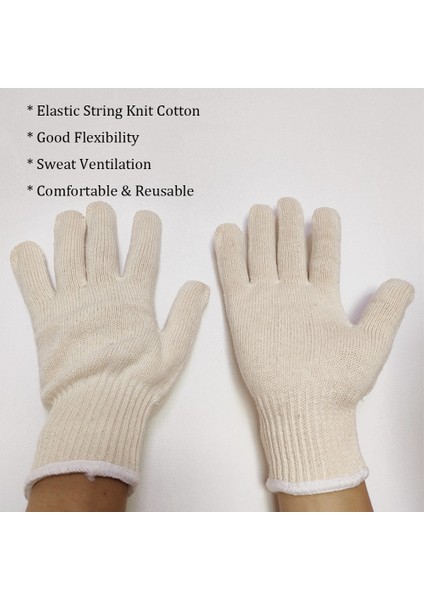 M Boyutu 10 Çift 50G Örme Ahşap Iş Eldiveni Beyaz Elastik Dize Pamuk Eldiven Bahçe Iş Inşaat El Ev Eldiveni (Yurt Dışından) modelleri