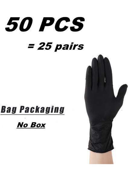 Siyah 50PCS Stili L Boyutu Nitril Eldivenler Tek Kullanımlık Ağır Latex Tozsuz Ev Temizlik Eldivenleri Gıda Mekanik Iş Endüstriyel Eldivenler (Yurt Dışından)