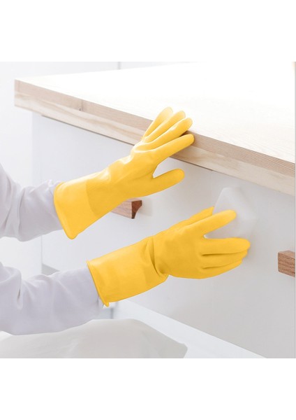Sarı Stil E 38CM Kauçuk Lateks Eldiven Çamaşır Yıkama Iş Güvenliği Eldiveni Mutfak Aksesuarları Bulaşık Yıkama Su Geçirmez Eldiven Temizlik Aracı (Yurt Dışından)