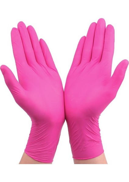 Pembe 50PCS Tarzı M Boyutu Tek Kullanımlık Nitril Eldiven Xs Alerjiye Uygun Koruyucu Güvenlik Eldiveni Çalışma Mutfak Bulaşık Makine Siyah Eldiven (Yurt Dışından)