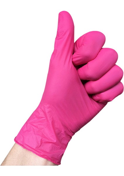 Pembe 50PCS Tarzı M Boyutu Tek Kullanımlık Nitril Eldiven Xs Alerjiye Uygun Koruyucu Güvenlik Eldiveni Çalışma Mutfak Bulaşık Makine Siyah Eldiven (Yurt Dışından)