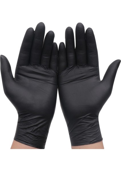 Pembe 50PCS Tarzı M Boyutu Tek Kullanımlık Nitril Eldiven Xs Alerjiye Uygun Koruyucu Güvenlik Eldiveni Çalışma Mutfak Bulaşık Makine Siyah Eldiven (Yurt Dışından)