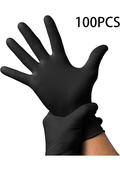100PCS Tarzı S Beden Ev Temizliği Iş Güvenliği Araçları Iş Için 100 Paket Tek Kullanımlık Siyah Nitril Eldiven Latex Ücretsiz Antistatik Bahçıvanlık Eldivenleri (Yurt Dışından)
