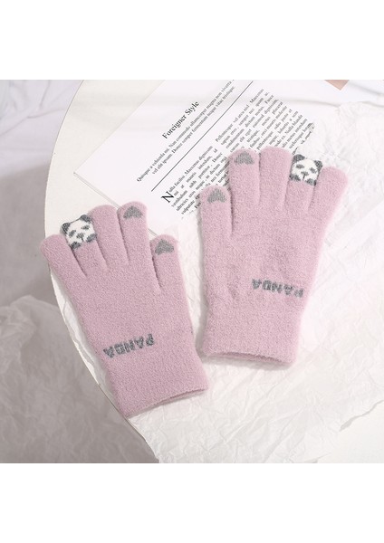 Mor Tarzı Kadınlar Için Kış Dokunmatik Ekran Eldiveni Sıcak Esnek Örgü Eldiven Modelleri Yün Imitasyonu Tam Parmaklı Guantes Dişi Tığ Işleme Luvas Kalınlaşma (Yurt Dışından)