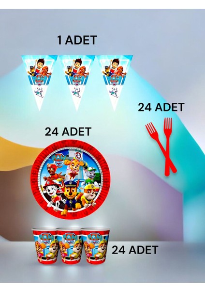 24 Kişilik Paw Patrol Temalı S Paket - Doğum Günü Parti ve Eğlenceli Etkinlikler