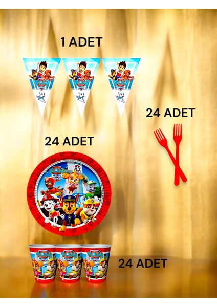 24 Kişilik Paw Patrol Temalı S Paket - Doğum Günü Parti ve Eğlenceli Etkinlikler fiyatları