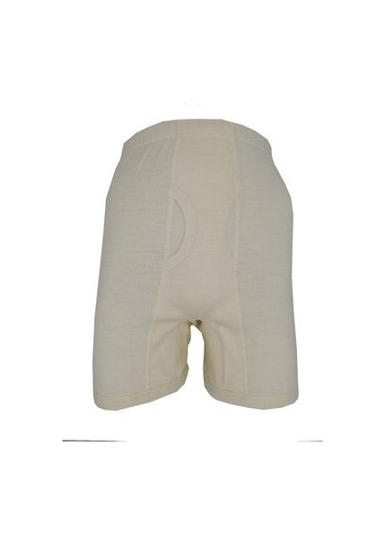 %75 Yün Beyaz Erkek Boxer Kısa Don