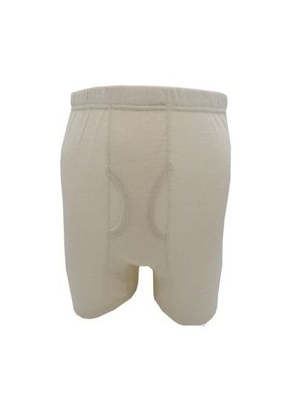 %75 Yün Beyaz Erkek Boxer Kısa Don