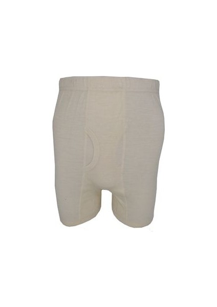 %75 Yün Beyaz Erkek Boxer Kısa Don