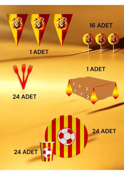 32 Kişilik Kırmızı Sarı Taraftar Premium Set - Doğum Günü Parti ve Eğlenceli Etkinlikler fiyatları