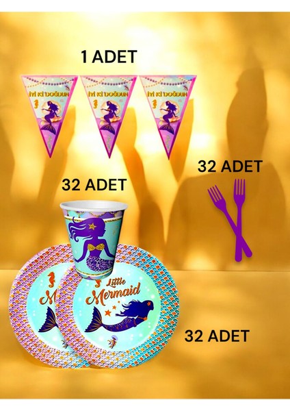 32 Kişilik Deniz Kızı Temalı S Paket - Doğum Günü Parti ve Eğlenceli Etkinlikler fiyatları