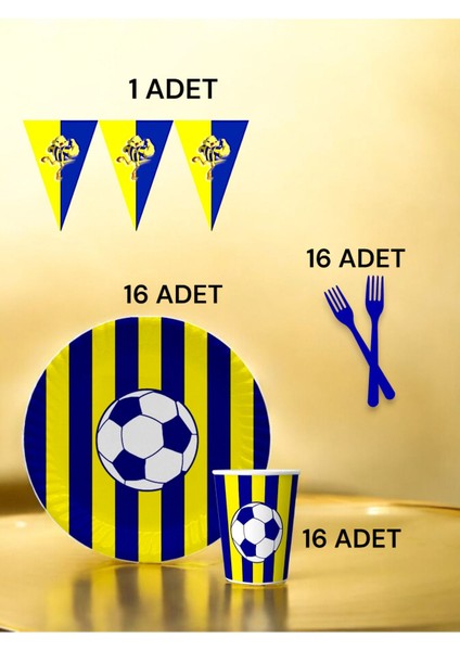 16 Kişilik Lacivert Sarı Taraftar S Paket - Doğum Günü Parti ve Eğlenceli Etkinlikler fiyatları