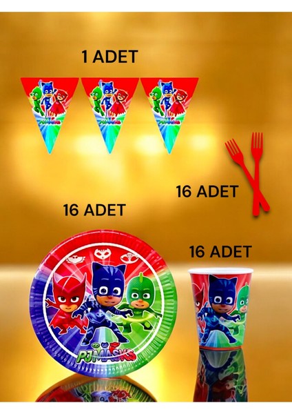 16 Kişilik Pijamask Temalı S Paket - Doğum Günü Parti ve Eğlenceli Etkinlikler fiyatları