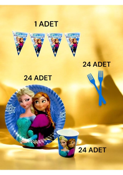 24 Kişilik Frozen Temalı S Paket - Doğum Günü Parti ve Eğlenceli Etkinlikler fiyatları