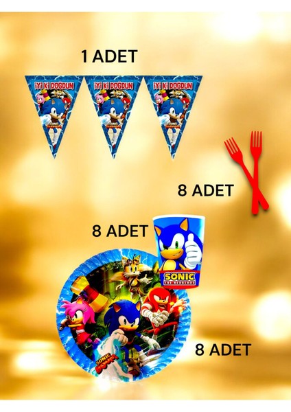 8 Kişilik Sonic Temalı S Paket - Doğum Günü Parti ve Eğlenceli Etkinlikler fiyatları
