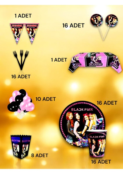 16 Kişilik Blackpink Temalı Lü x Set - Doğum Günü Parti ve Eğlenceli Etkinlikler fiyatları