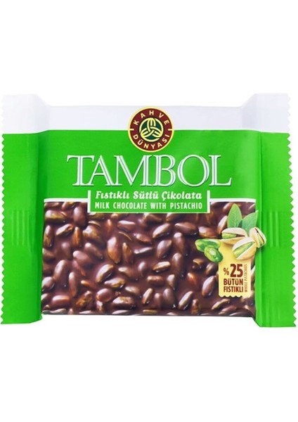 Tambol Antep Fıstıklı Sütlü Çikolata 77 gr x 6 Adet