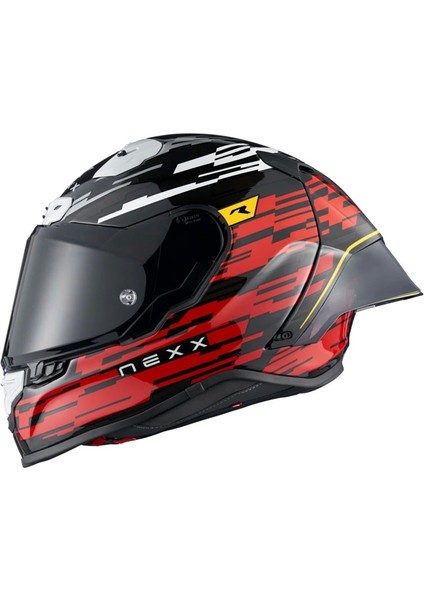 X.R3R Glıtch Racer Karbon Kırmızı-Beyaz Kask