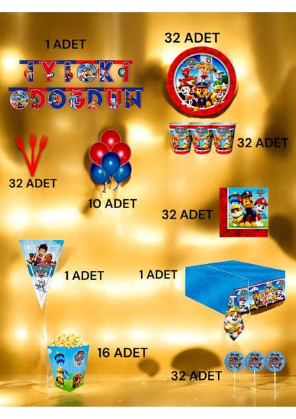 32 Kişilik Paw Patrol Temalı Ultra Lü x Set - Doğum Günü Parti ve Eğlenceli Etkinlikler fiyatları