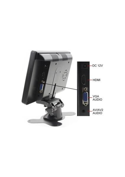 7 Inç VGA Hdmı Monitör - Araç Içi Kullanım Için (Geri Vites Tetikli)