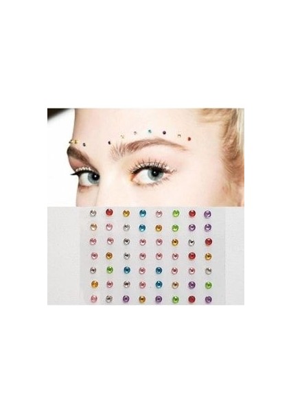 Vücut ve Yüz Sticker Euphoria Makyaj Taşı Yapışkan Yüz Taşı Festival Taşı