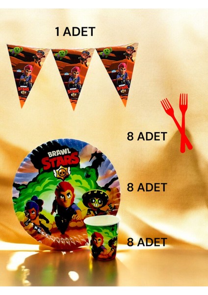 8 Kişilik Brawlstars Temalı S Paket - Doğum Günü Parti ve Eğlenceli Etkinlikler fiyatları