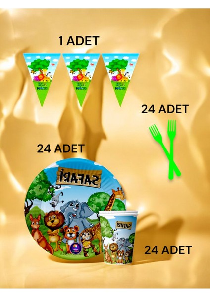 24 Kişilik Safari Temalı S Paket - Doğum Günü Parti ve Eğlenceli Etkinlikler fiyatları