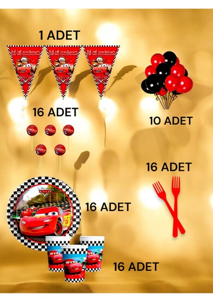 16 Kişilik Cars Temalı M Paket - Doğum Günü Parti ve Eğlenceli Etkinlikler fiyatları