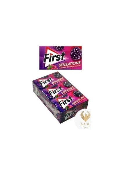 First Sensations Ahududu ve Karadut Aromalı Sakız (12 Adet)