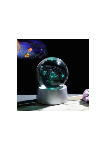 Gezegen Işıklı Cam Küre