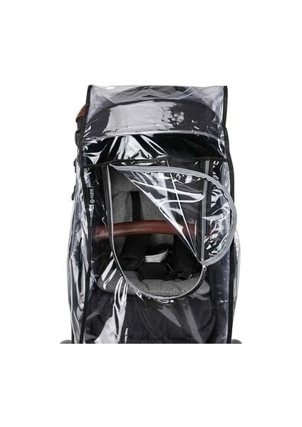 Fermuarlı Bebek Arabası Yağmurluğu Siyah