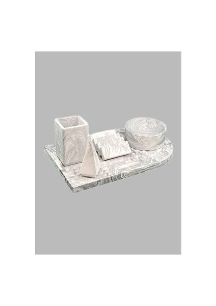 Archade Organizerli Beton Banyo Seti,banyo Seti,katı Sabunluk,diş Fırçalığı,tepsi,yüzüklük