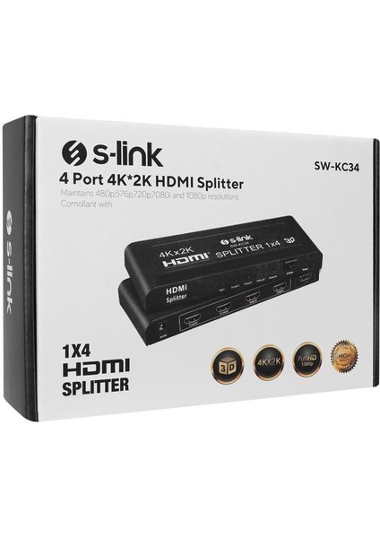 SW-KC34 4 Port 4k*2k HDMI Splitter, 4port HDMI Splitter