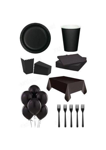 Parti Set Karton Tabak Karton Bardak Çatal/kaşık Kullan At Masa Örtüsü Mısır Kutusu Balon Peçete