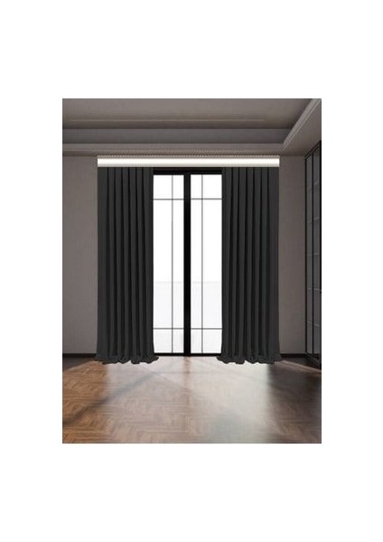 Siyah Blackout Işık Geçirmez Fon Perde Pilesiz Ekstraforlu Karartma Güneşlik