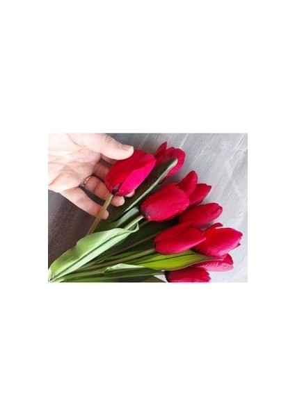 Kumaş Lale Demeti 9 Dal Kırmızı fiyatları
