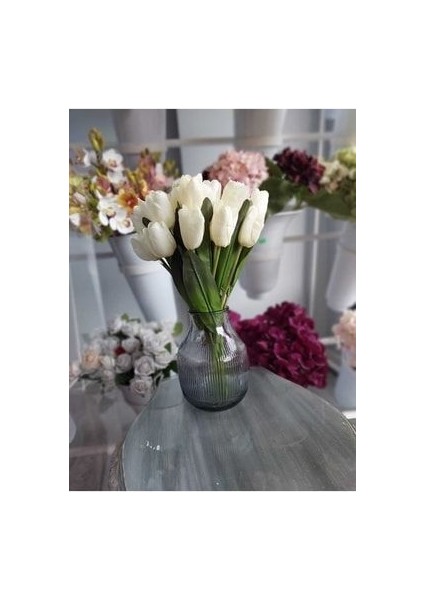 Kumaş Lale Demeti 9 Dal Kırmızı modelleri