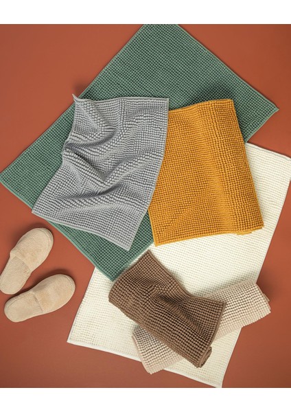 Paıge Polyester Makarna Banyo Paspası 50X80 cm Ekru fırsatları