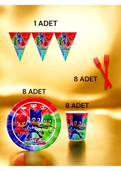 8 Kişilik Pijamask Temalı S Paket - Doğum Günü Parti ve Eğlenceli Etkinlikler fiyatları