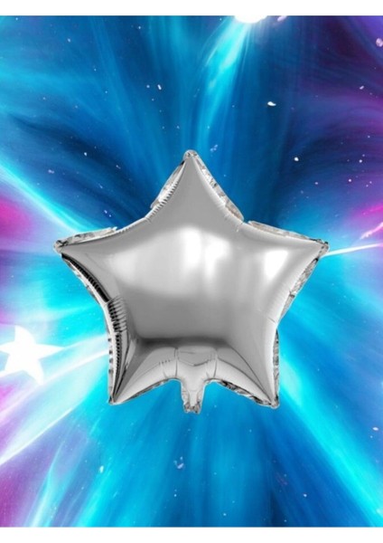 Gümüş Yıldız Folyo Balon - Doğum Günü Parti ve Eğlenceli Etkinlikler Için