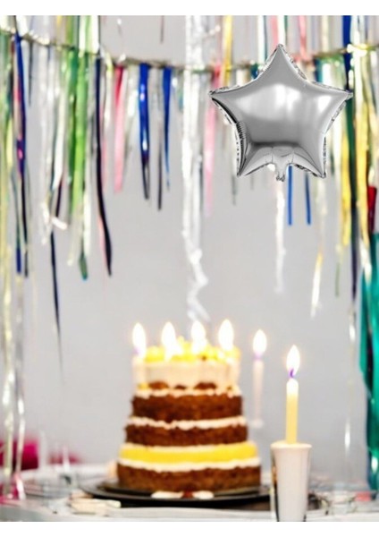 Gümüş Yıldız Folyo Balon - Doğum Günü Parti ve Eğlenceli Etkinlikler Için fiyatları