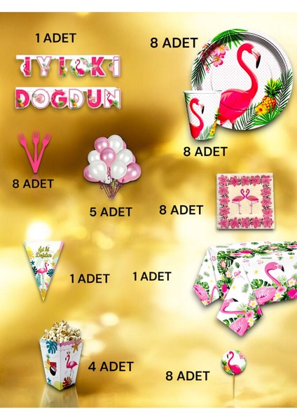 8 Kişilik Flamingo Temalı Ultra Lü x Set - Doğum Günü Parti ve Eğlenceli Etkinlikler fiyatları