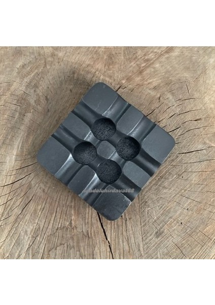 Oksit Pirinç Küllük Puro Küllüğü Siğara Küllük 10*10 cm Mat Siyah