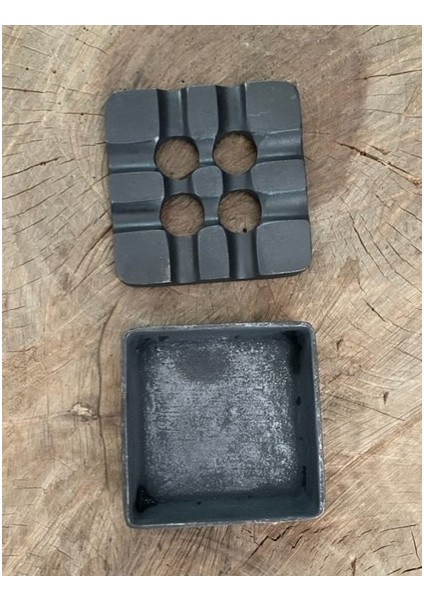Oksit Pirinç Küllük Puro Küllüğü Siğara Küllük 10*10 cm Mat Siyah